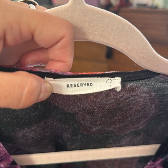 Reserved Floral Wrap Neckline Mini Women’s Dress Size Large - Picture 11 of 11